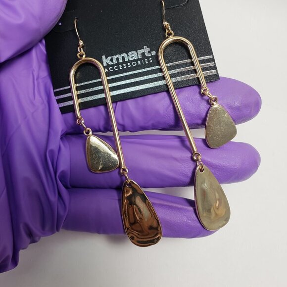 Elegant Gold Double Drop Dangle Earrings – Women’s Stylish Statement Jewelry - Picture 8 of 9